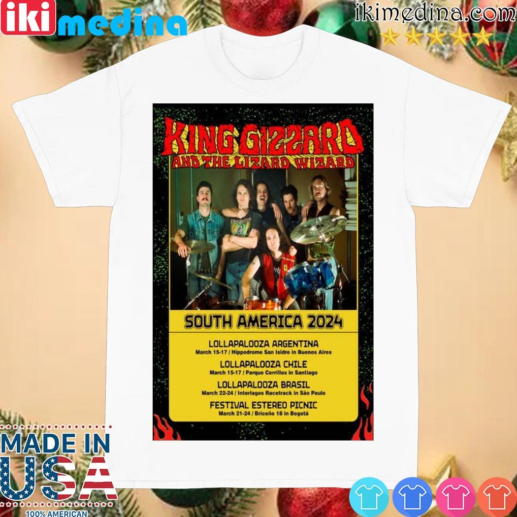 Official King Gizzard & The Lizard Wizard South America 2024 Show Limited Poster shirt