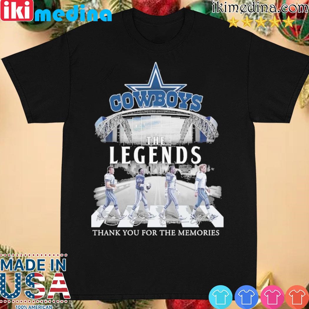 Official abbey load Dallas Cowboys the legends thank you for the memories team name player signatures shirt