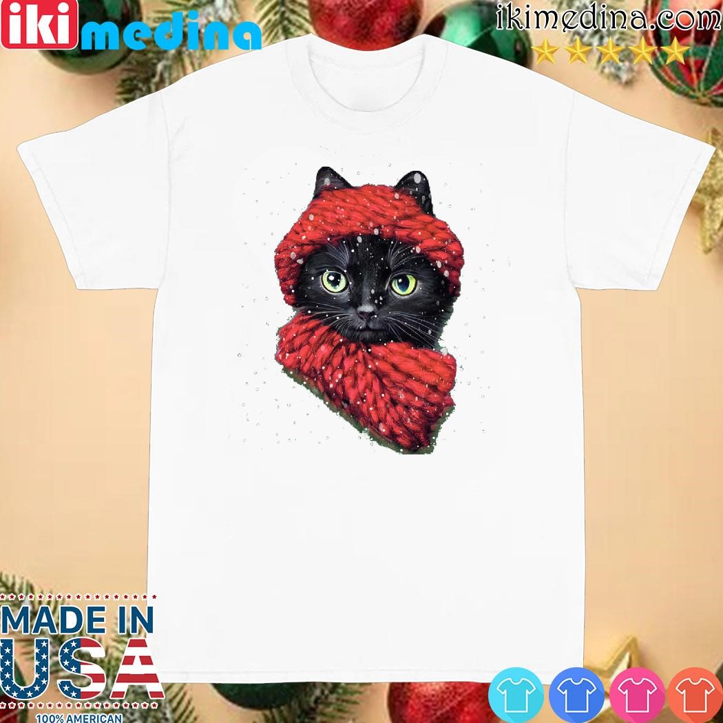 Official cat scarf merry christmas shirt