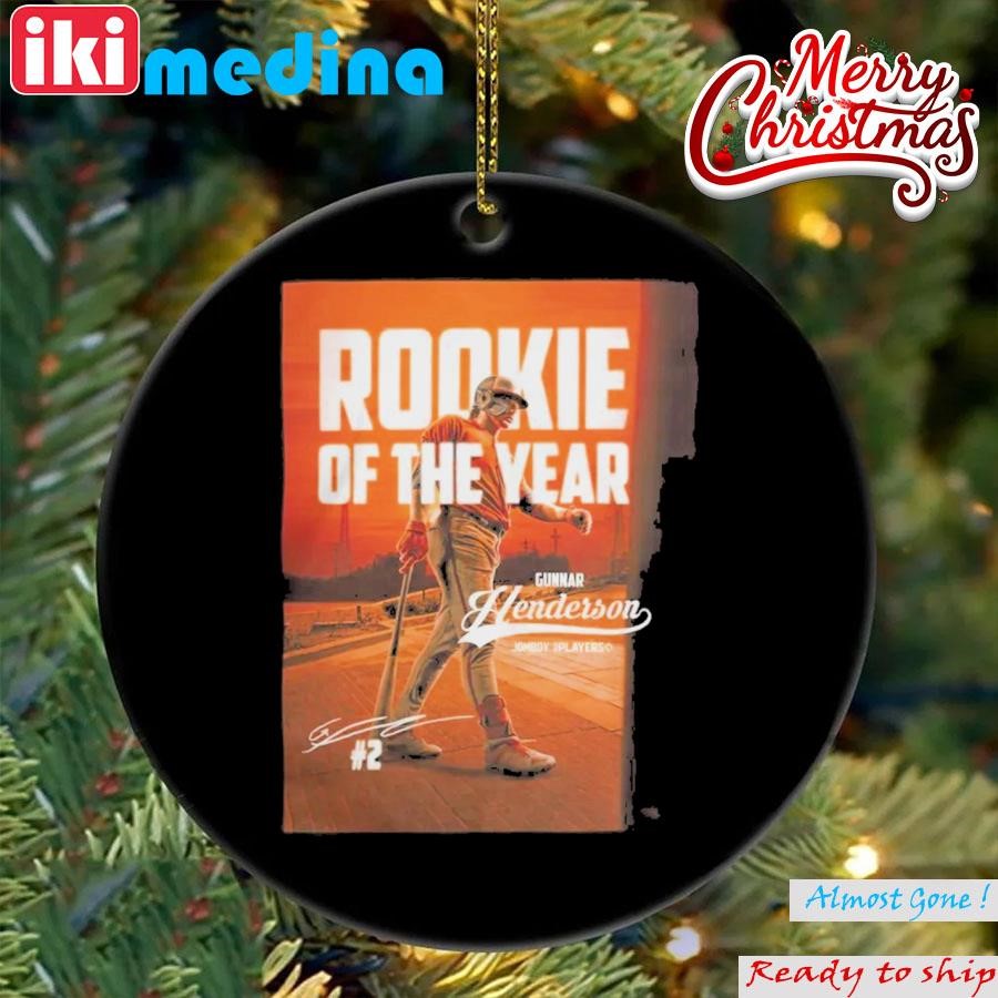 Official gunnar Henderson '23 Rookie Of The Year Tee #2 Baltimore Orioles Ornament