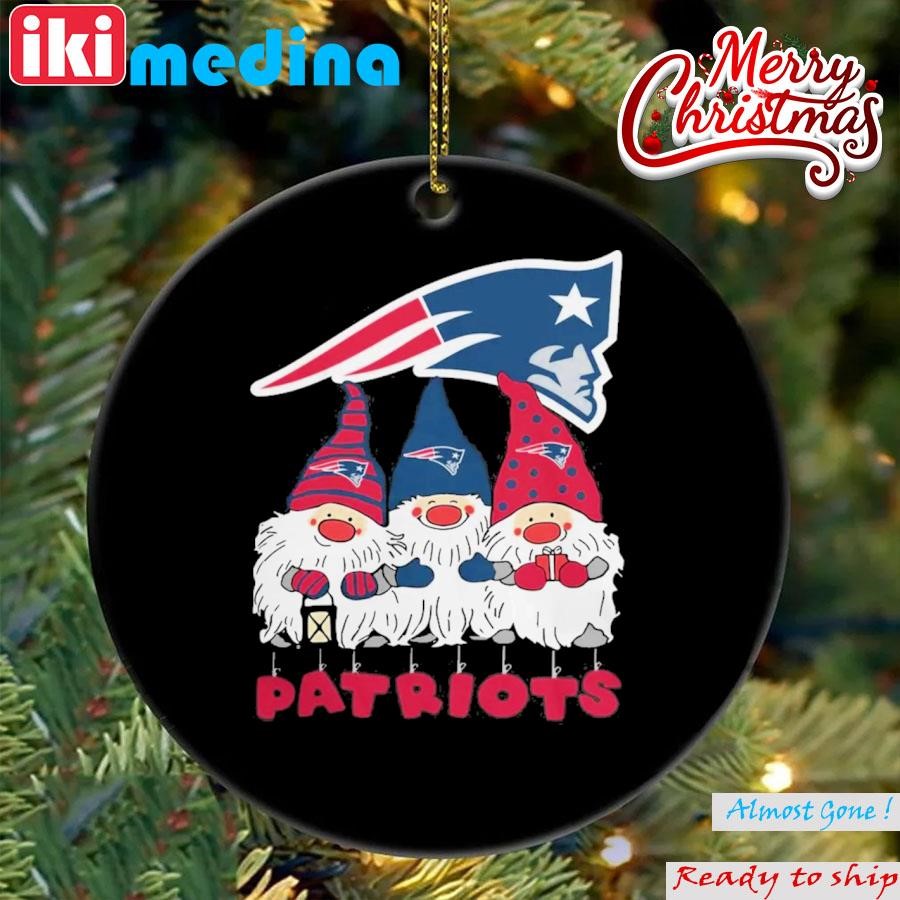 Official happy Merry Christmas The Gnomes New England Patriots Logo Ornament