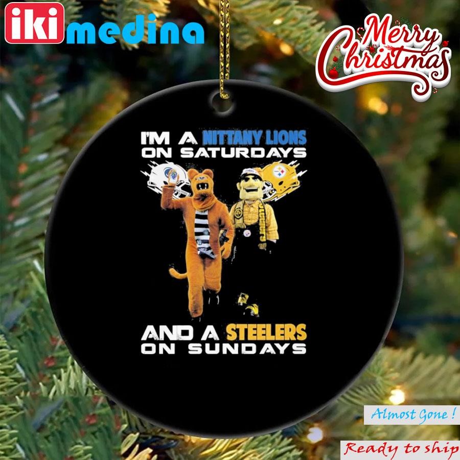 Official i'm a nittany lions on saturdays and a Steelers on sundays Ornament