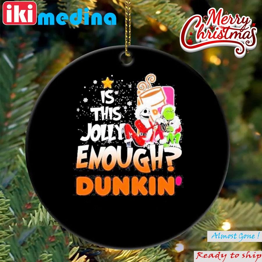 Official jack Skellington And Grinch Hat Santa Is This Jolly Enough Dunkin Christmas Ornament