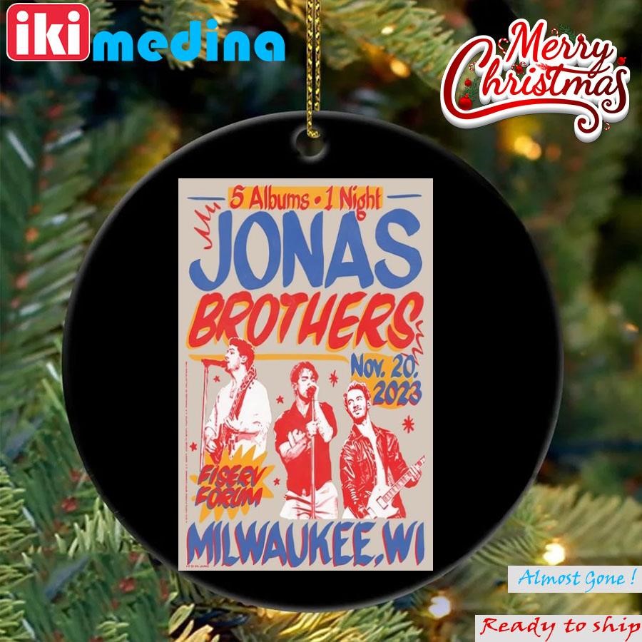 Official jonas Brothers Tour 2023 Milwaukee, WI Poster Ornament