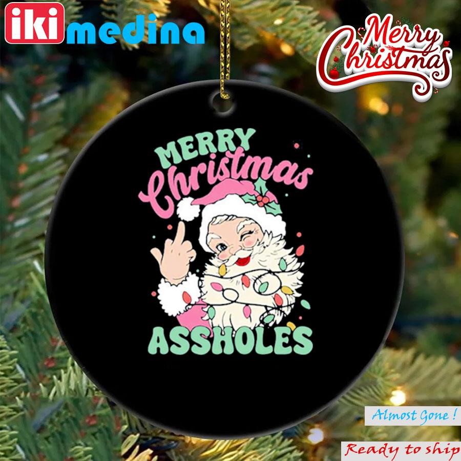 Official merry Christmas Assholes Funny T Ornament