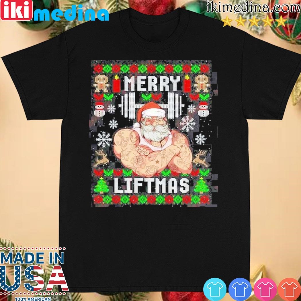 Official merry Liftmas Ugly Christmas Workout Powerlifting Shirt