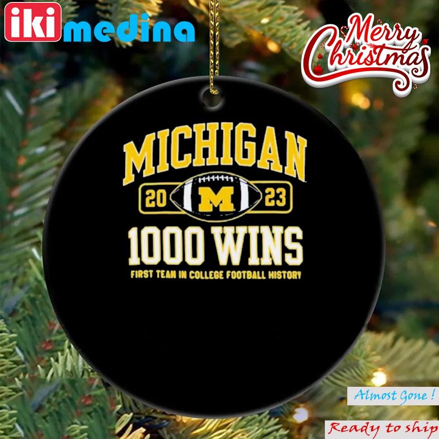 Official michigan Wolverines Champion Football 1000 Wins Ornament