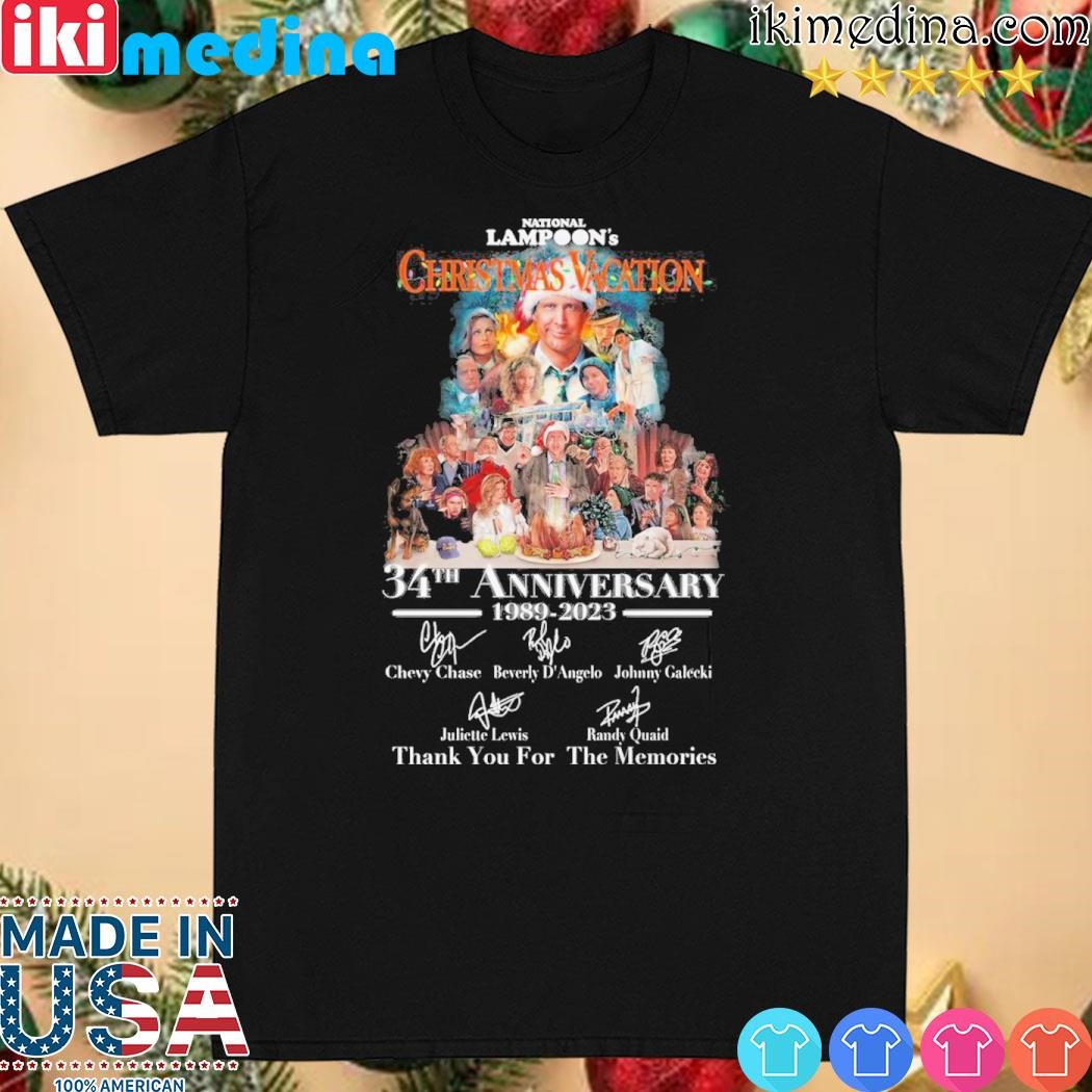 Official national lampoon's Christmas vacation 34th anniversary 1989 – 2023 thank you for the memories shirt