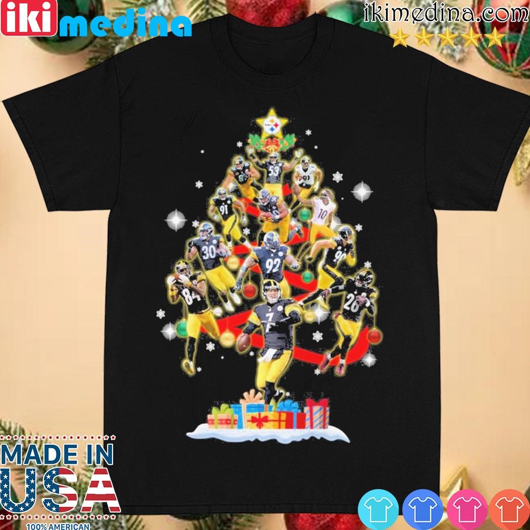 Official pittsburgh Steelers pine tree team player football merry christmas shirt
