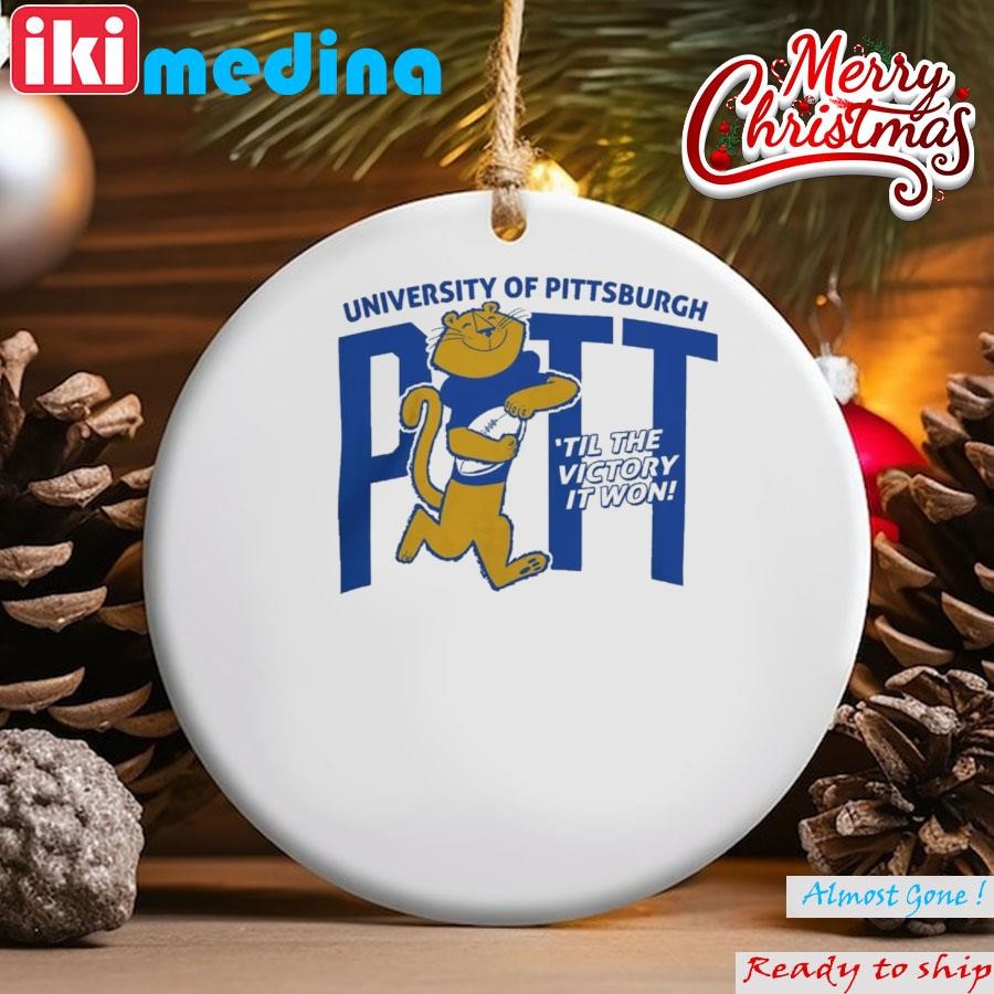 Official retro Pitt Football 'Til the Victory Is Won Tee Pittsburgh Panthers Ornament