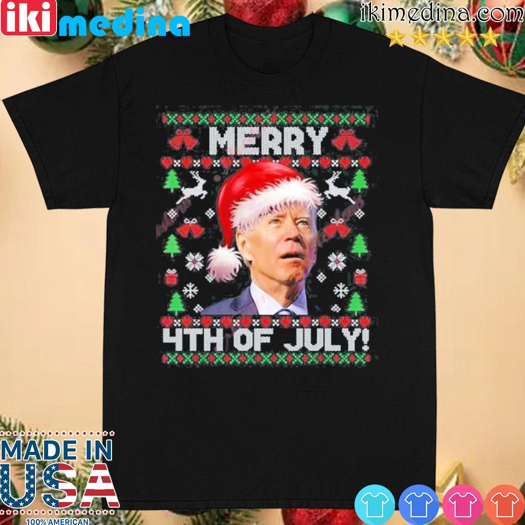 Official santa Joe Biden Merry 4Th Of July Ugly Christmas Sweater Shirt