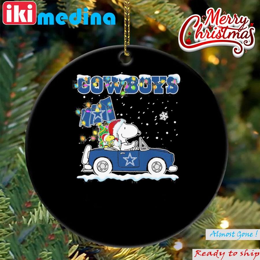 Official snoopy Driver Car Dallas Cowboys Merry Christmas T Ornament
