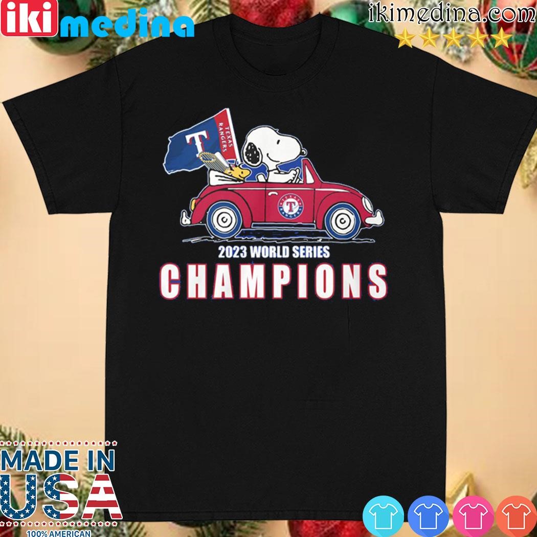 Official snoopy Driving Car Texas Rangers Champions 2023 World Series Shirt