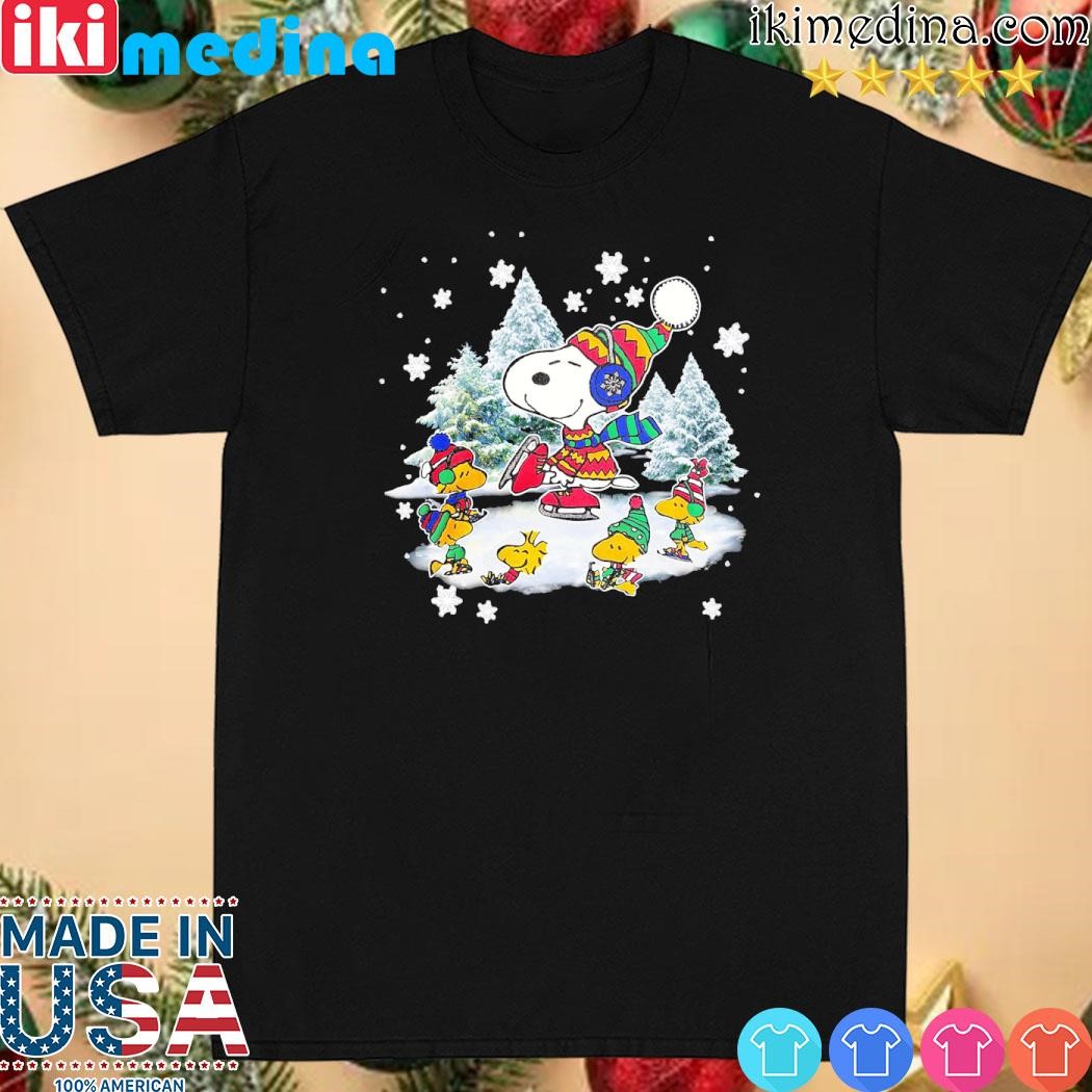 Official snoopy and Woodstock Snow slide merry christmas shirt