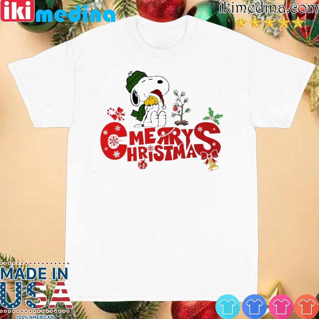 Official snoopy and Woodstock hat santa tree merry christmas 2023 shirt