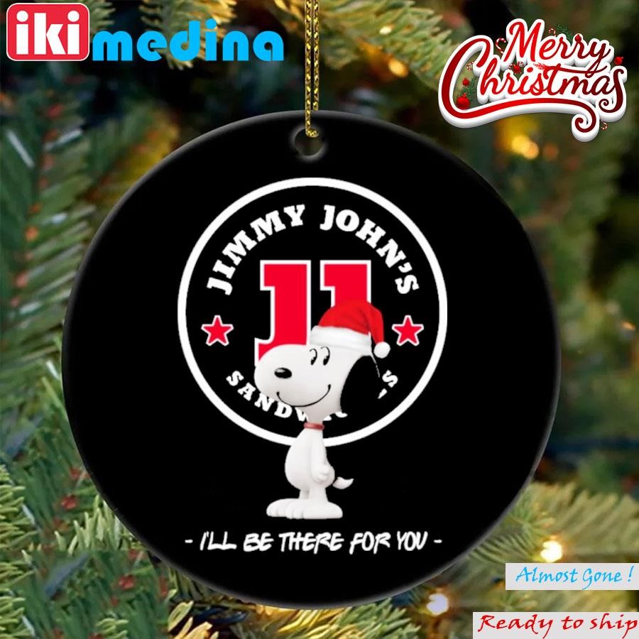 Official snoopy hat santa Jimmy john's I'll be there for you logo christmas Ornament