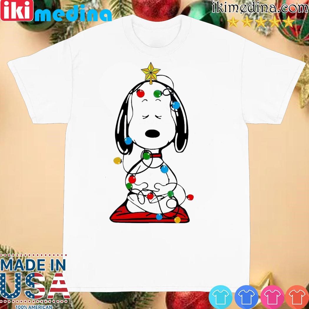 Official snoopy light pine tree merry christmas shirt