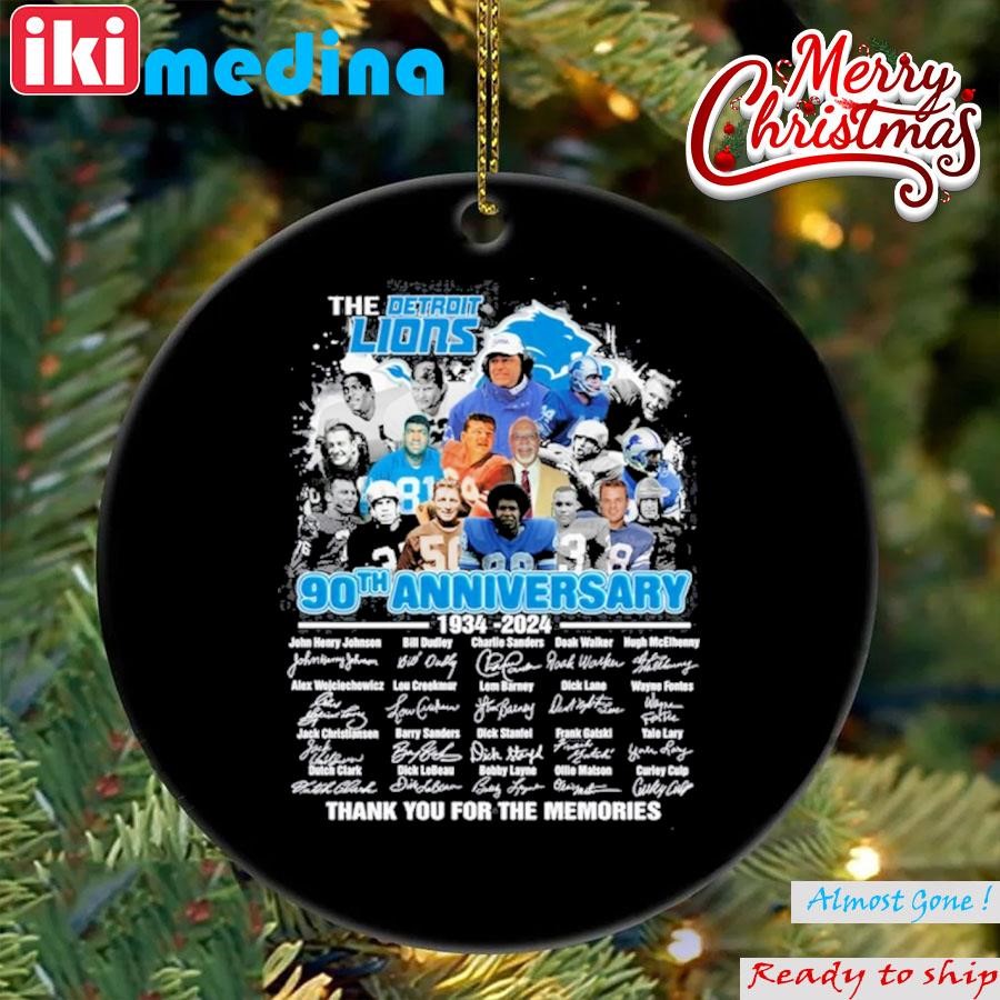 Official the Detroit Lions 09th anniversary thank you for the memories team name player signatures Ornament