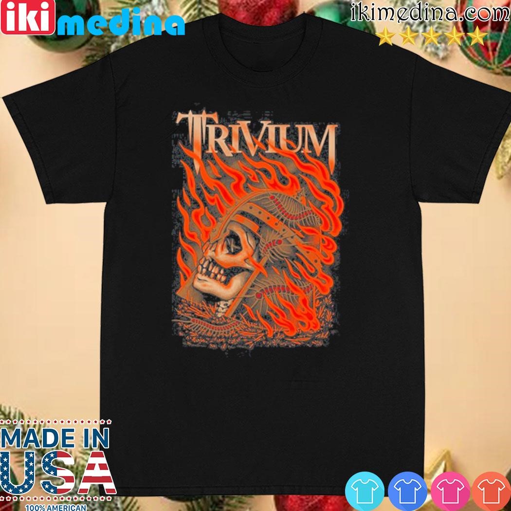 Official trivium flaming skull shirt