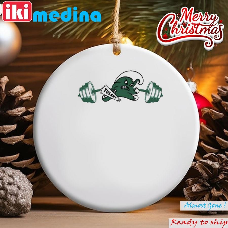 Official weight Lifting Tulane Angry Wave Ornament