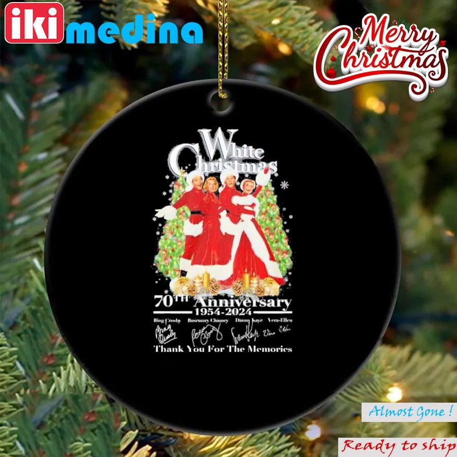 Official white Christmas 70th Anniversary 1954-2024 Thank You For The Memories Ornament