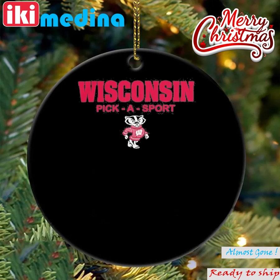 Official wisconsin Badgers Logo Personalized Authentic Pick-A-Sport Ornament