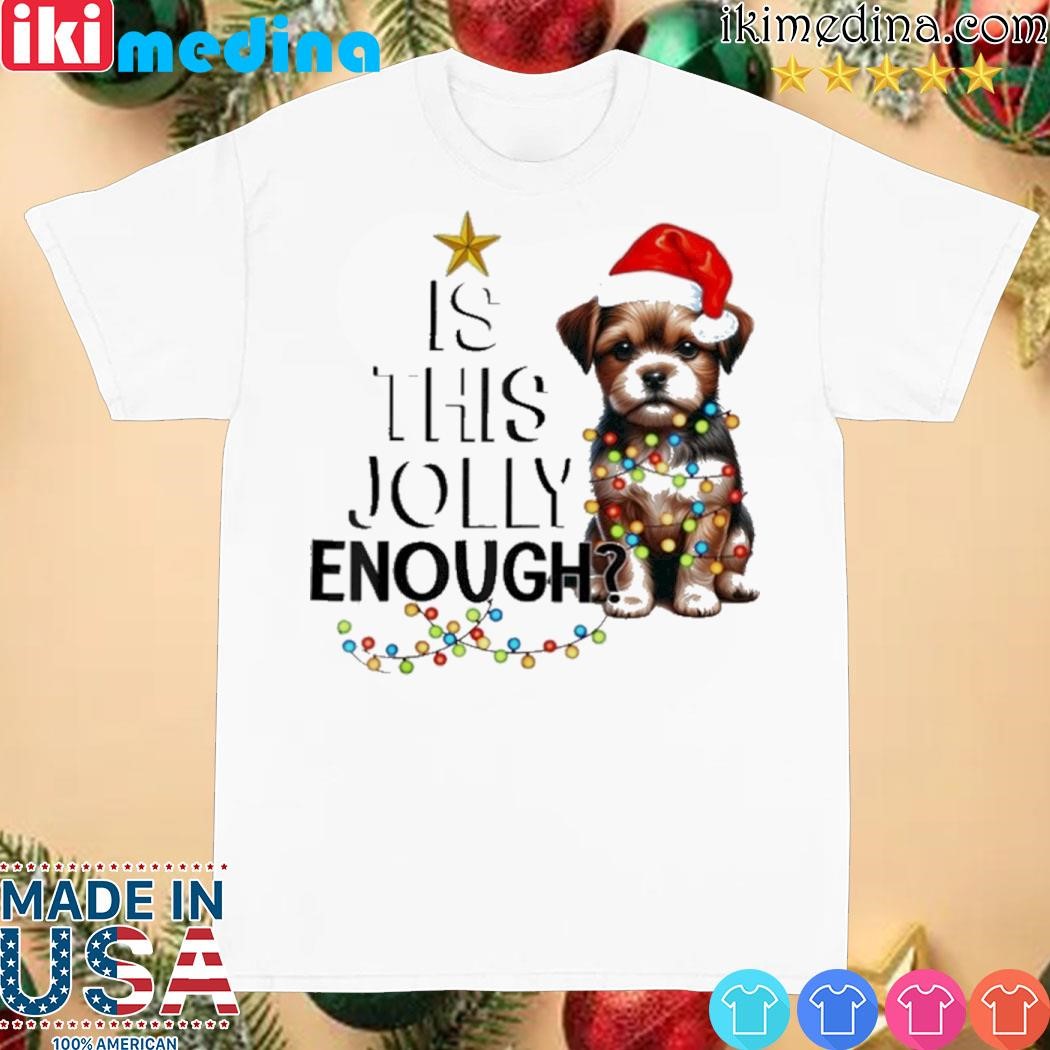 Official yorkshire dog hat santa is this jolly enough tree merry christmas shirt