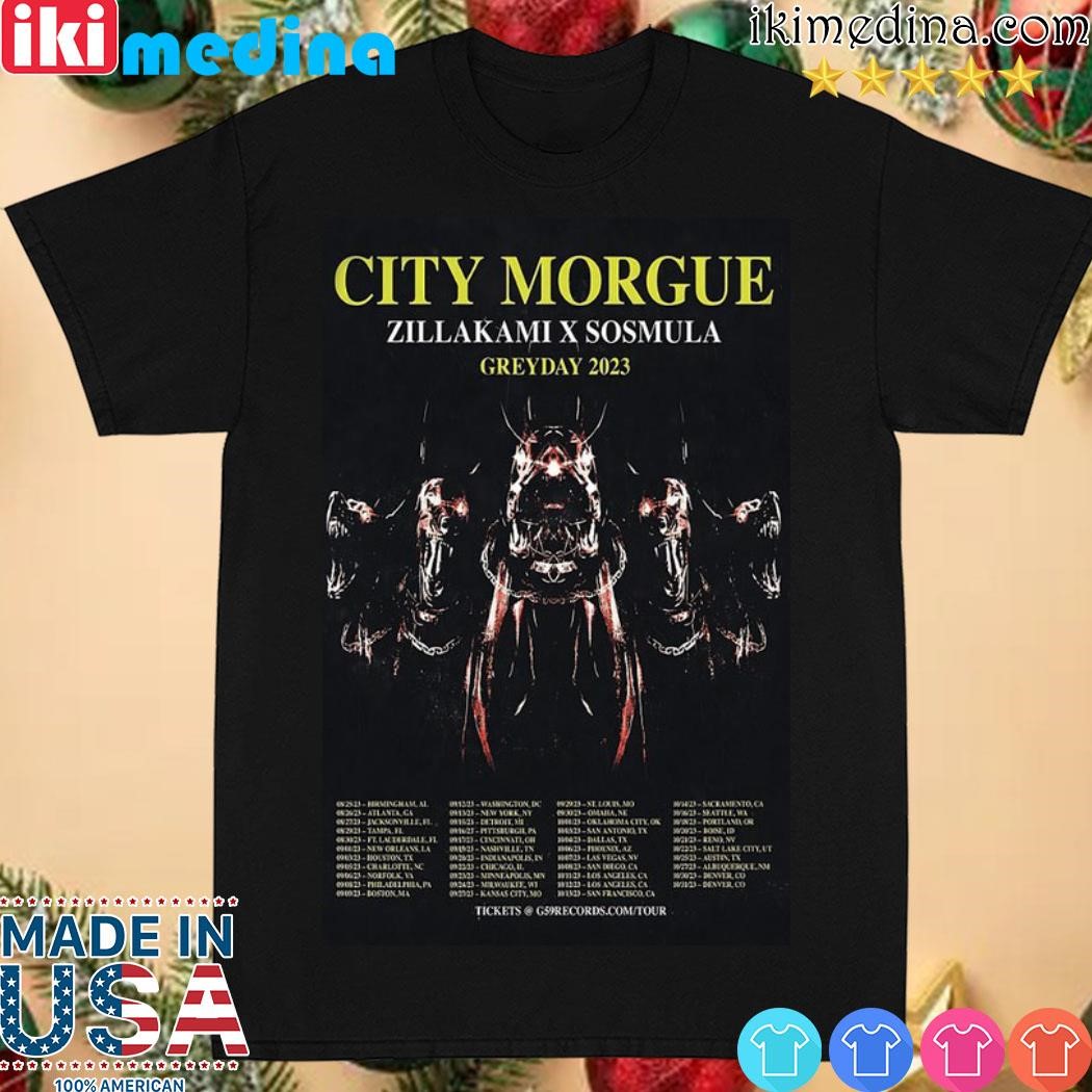 Official zillakami x Sosmula x City Morgue Tour 2023 Poster shirt