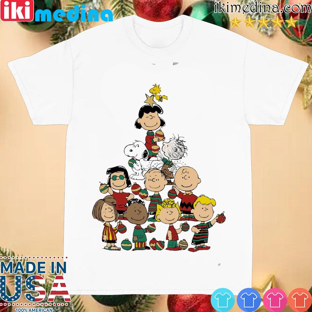 Snoopy, Woodstock and friends pine tree merry christmas shirt